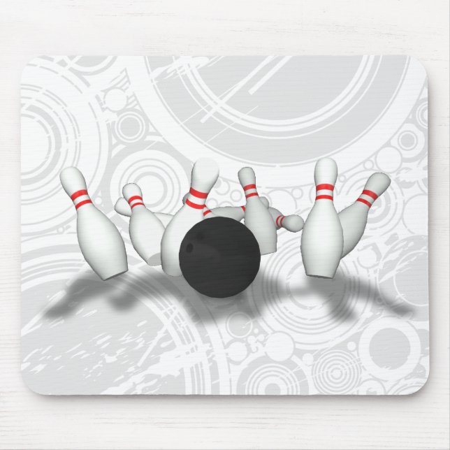 Bowling Ball & Pins: 3D Model: Mousepad (Front)