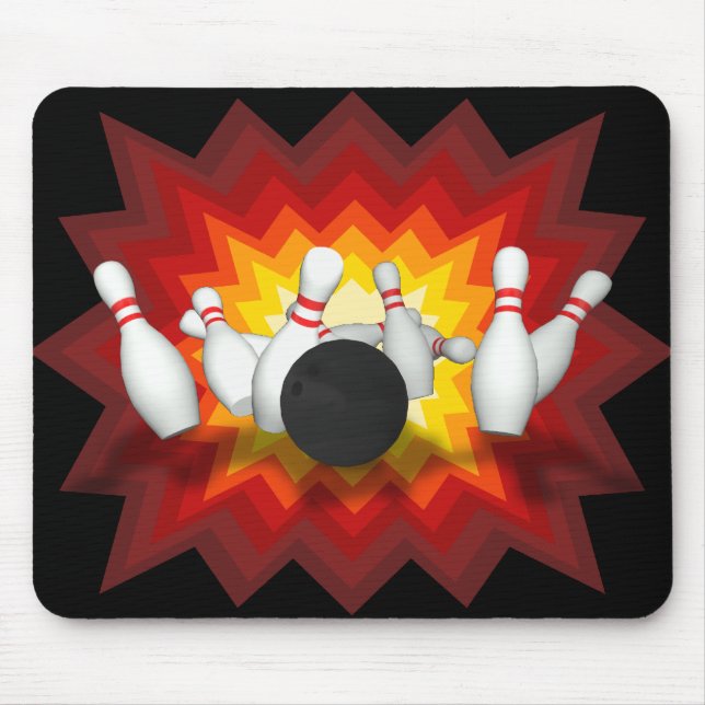 Bowling Ball & Pins: 3D Model: Mousepad (Front)