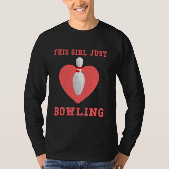 Bowling Ball Shoes Games Bag Pins Bowler Team Roll T-Shirt (Front)