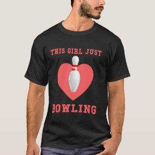 Bowling Ball Shoes Games Bag Pins Bowler Team Roll T-Shirt