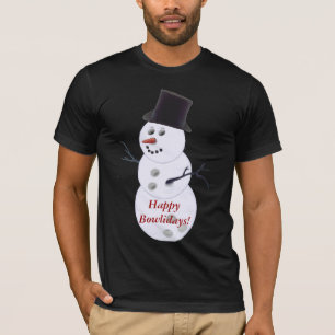 Bowling Ball Snowman Christmas T-Shirt