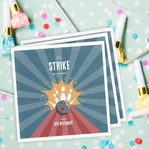 Bowling Ball Strike Up Some Fun Kids Birthday Napkin