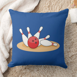 Bowling Ball Striking Skittles Cushion