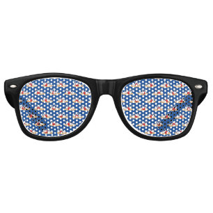 Bowling Ball Striking Skittles Pattern Retro Sunglasses