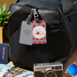 Bowling Ball Striking Skittles with Ball Pattern Luggage Tag