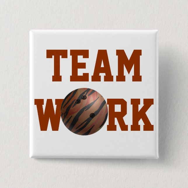 Bowling Ball Tiger Orange 15 Cm Square Badge (Front)
