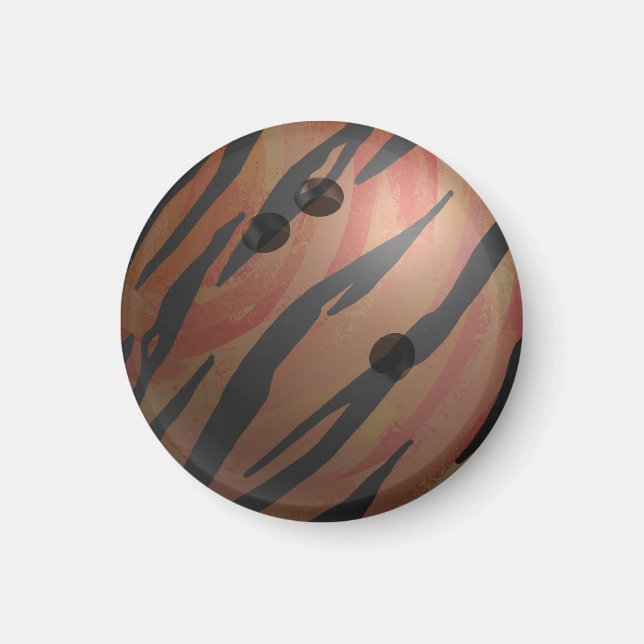 Bowling Ball Tiger Orange Magnet (Front)