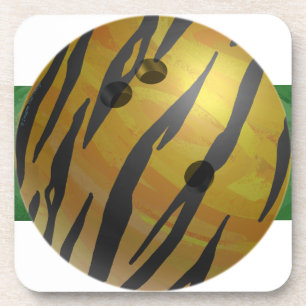 Bowling Ball Tiger Yellow Coaster