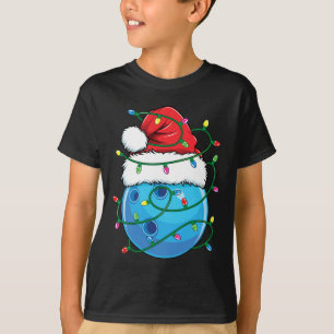 Bowling Ball With Santa Hat Men Boys Christmas Xma T-Shirt