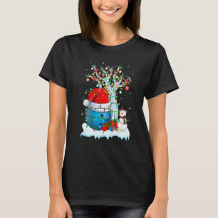 Bowling Ball Xmas Lighting Santa Hat Bowling Ball  T-Shirt
