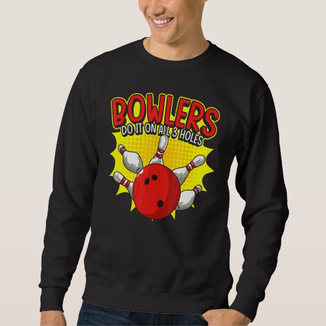 Bowling Balls Humour And Bowler Sweatshirt (Front)