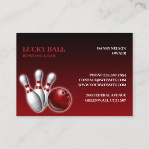 Bowling/Bar Chubby Business Card