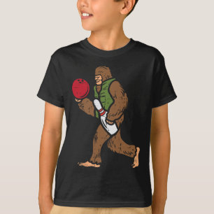 Bowling Bigfoot Funny Bowler Sasquatch Boys Kids M T-Shirt