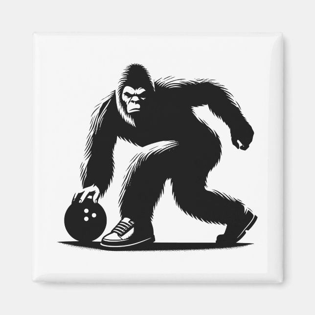 Bowling Bigfoot  Magnet (Front)