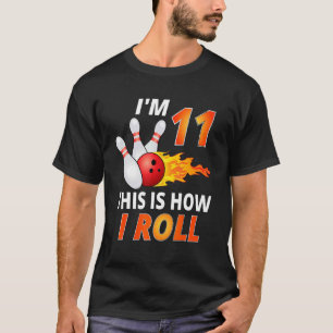 Bowling Birthday 11 Year Old Boy Bowler Girl Kids T-Shirt