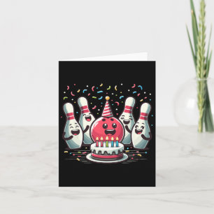 Bowling Birthday And Bday Party For Boy And Girl  Card