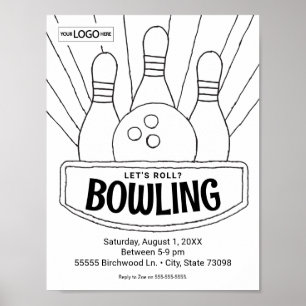 Bowling Birthday Bowling Art Colouring Art Activit Poster
