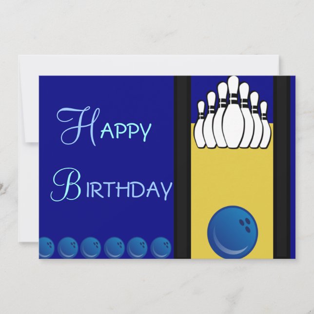 Bowling Birthday Card (Front)