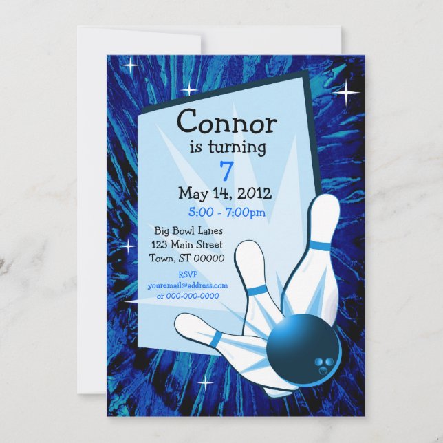 Bowling Birthday Invitation (Front)