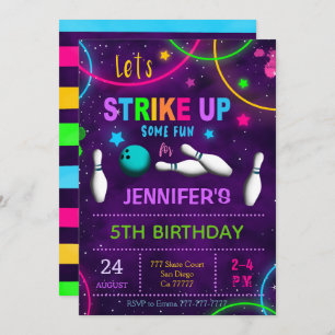Bowling Birthday Invitation