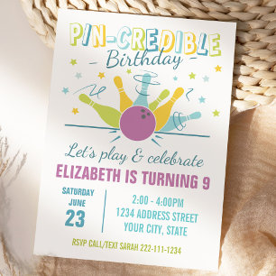 Bowling birthday invitation