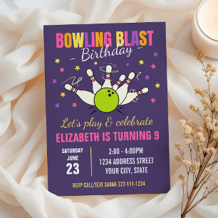 Bowling birthday invitation