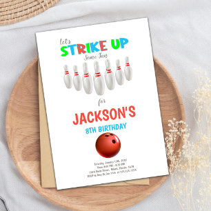 Bowling Birthday Invitation