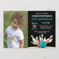 Bowling Birthday Invitation Birthday Party Teal