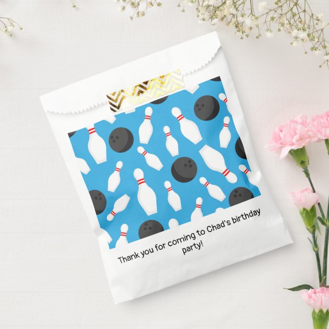 Bowling Birthday Party Blue Favour Bags (Sealed)