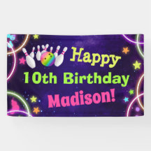 Bowling Birthday Party Happy Birthday Banner
