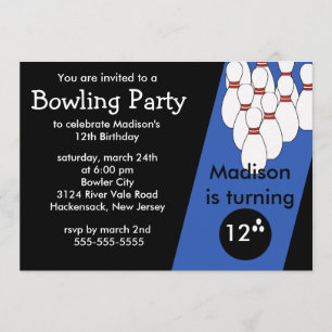 Bowling Birthday Party Invitation