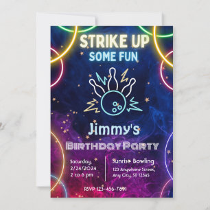 Bowling Birthday Party Invitation 