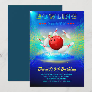 Bowling Birthday Party Invitation 