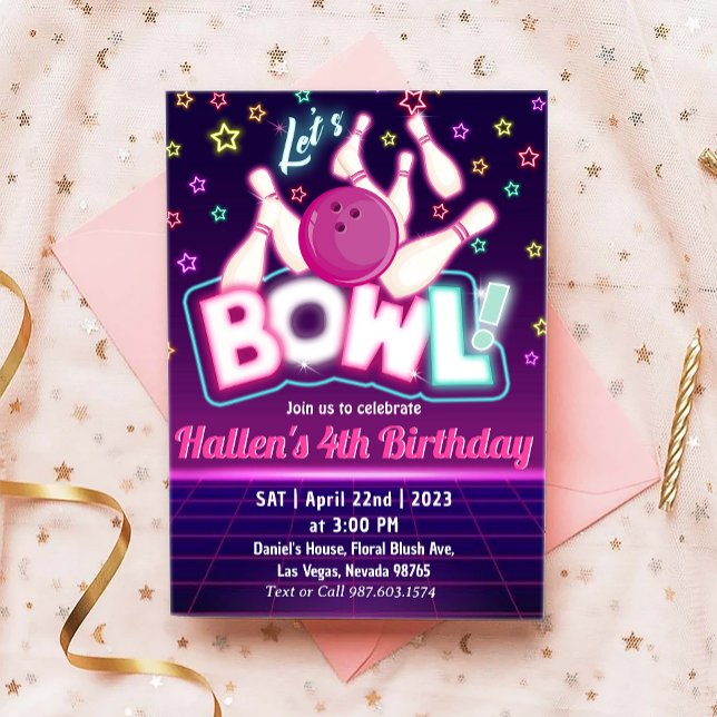 Bowling Birthday Party Invitation (Creator Uploaded)