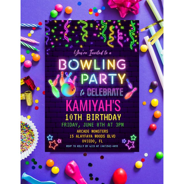 Bowling Birthday Party Invitation (Creator Uploaded)