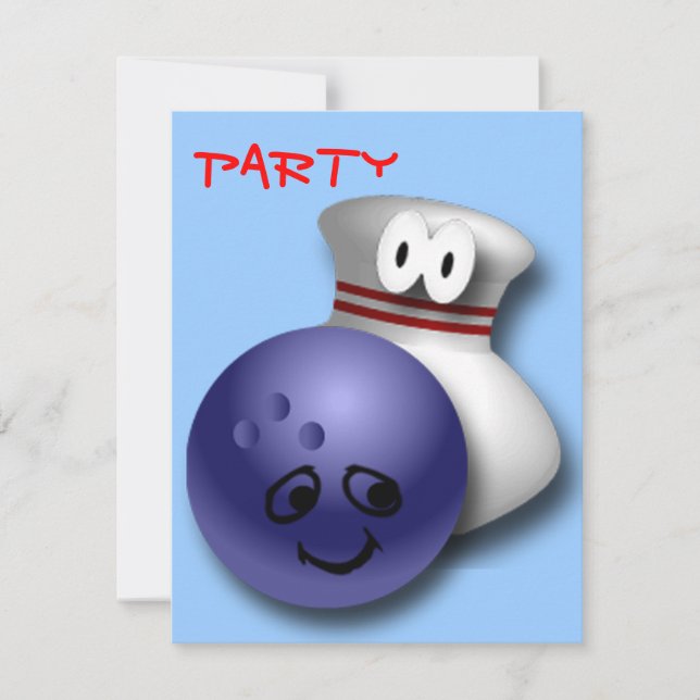 Bowling Birthday Party Invitation (Front)