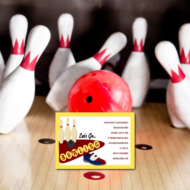 Bowling Birthday Party Invitations (Creator Uploaded)