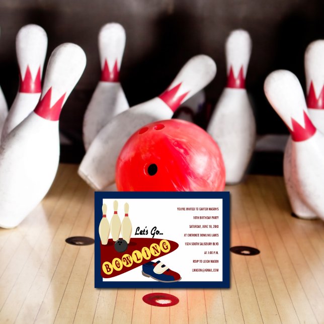 Bowling Birthday Party Invitations (Creator Uploaded)