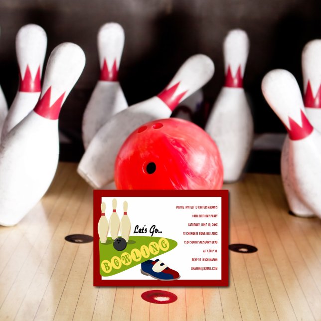 Bowling Birthday Party Invitations (Creator Uploaded)