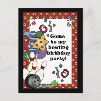Bowling Birthday Party Invitations