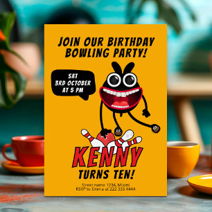 Bowling Birthday Party Invite