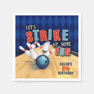 Bowling Birthday Party Napkin - Boy