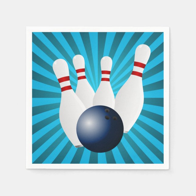 Bowling Birthday Party Paper Napkin (Front)