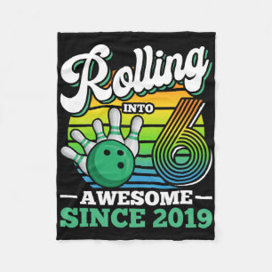 Bowling Birthday Party Rolling Into 6 Years Boy 6t Fleece Blanket
