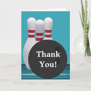 Bowling Birthday Thank You Card