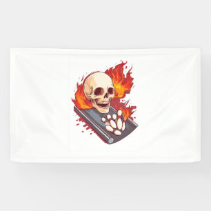 Bowling Bones – Funny Sports Skull Banner