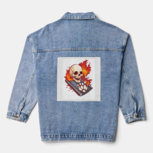 Bowling Bones � Funny Sports Skull Denim Jacket