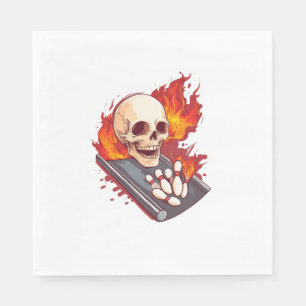 Bowling Bones – Funny Sports Skull Napkin