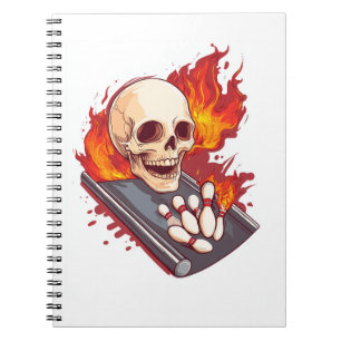 Bowling Bones � Funny Sports Skull Notebook