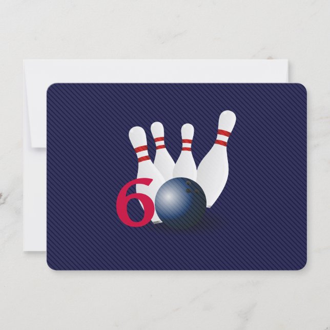 Bowling, bowler 60th Birthday Invitation. Invitation (Front)